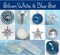 Pop-up Christmas Ornaments Set 41 ct; COLLAPSIBLE Xmas Tree Kit, Silver White Blue